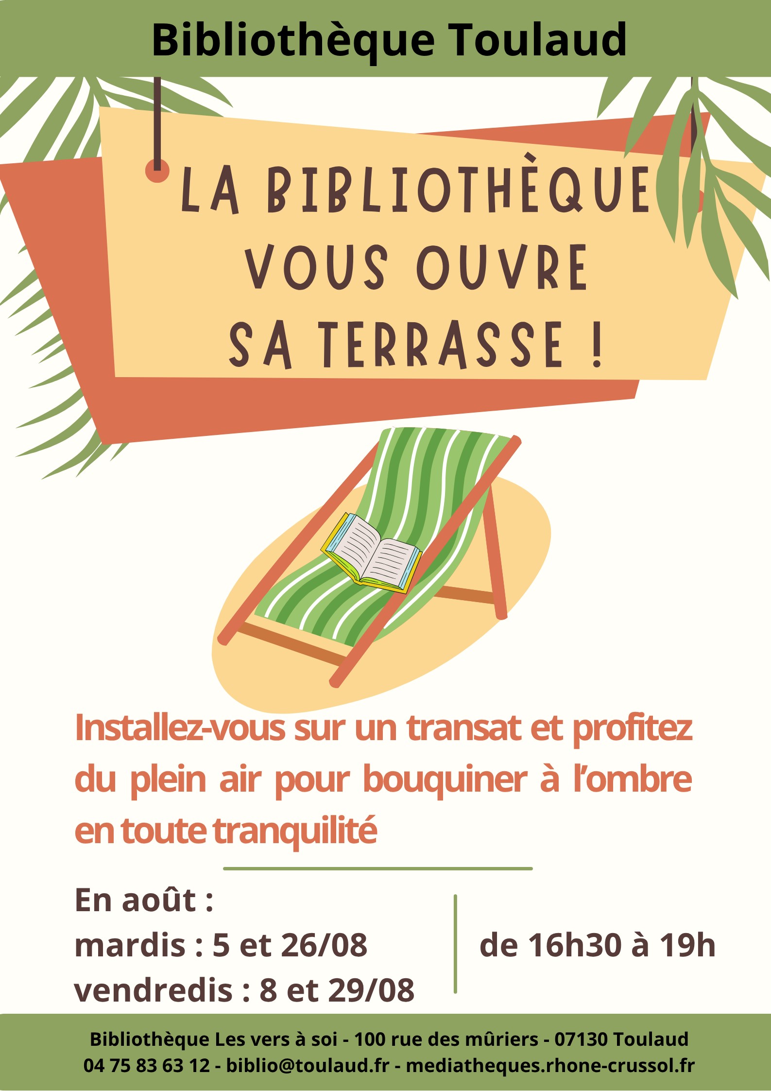 Ouverture terasse bibliothèque août 2025